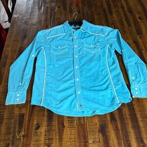 Look Buckle Black Brand Turquoise Shirt Adult M